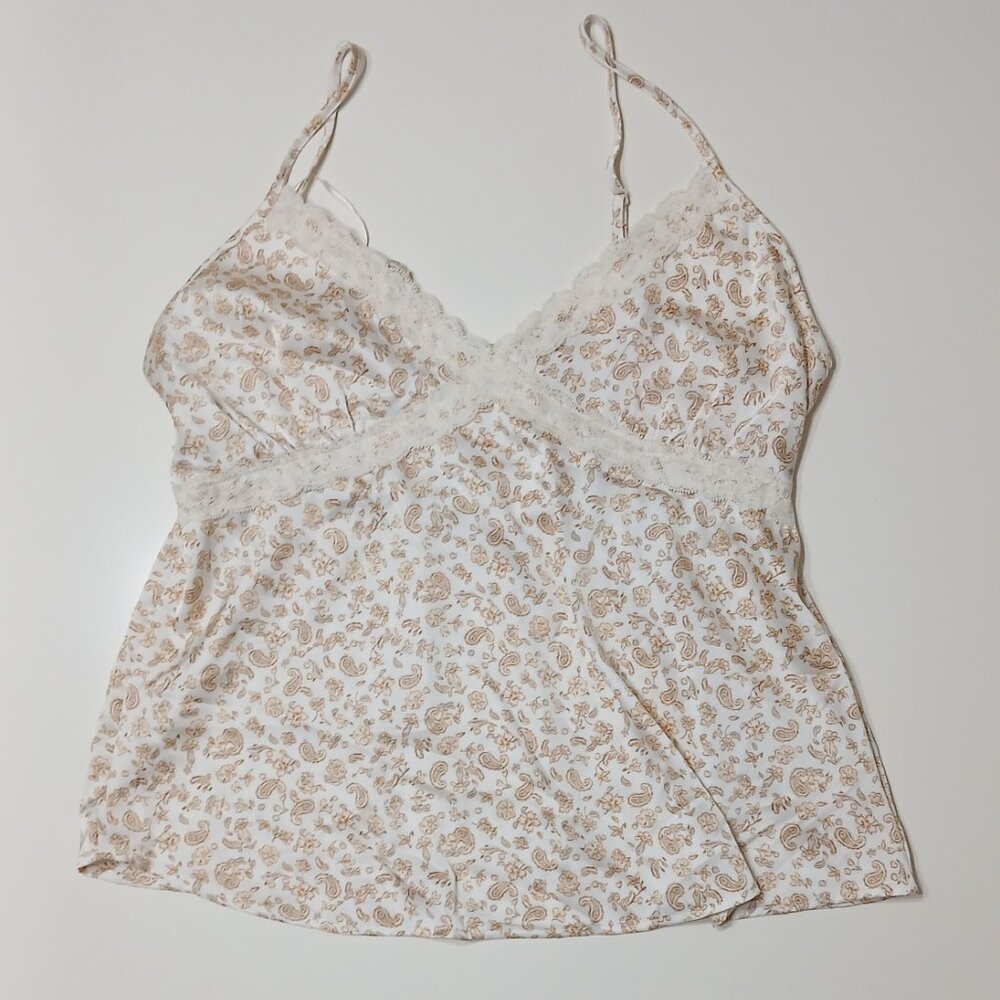 Women's Juniors' HIPPIE ROSE Cream Floral Paisley Satiny Cami Size- Large/NWT